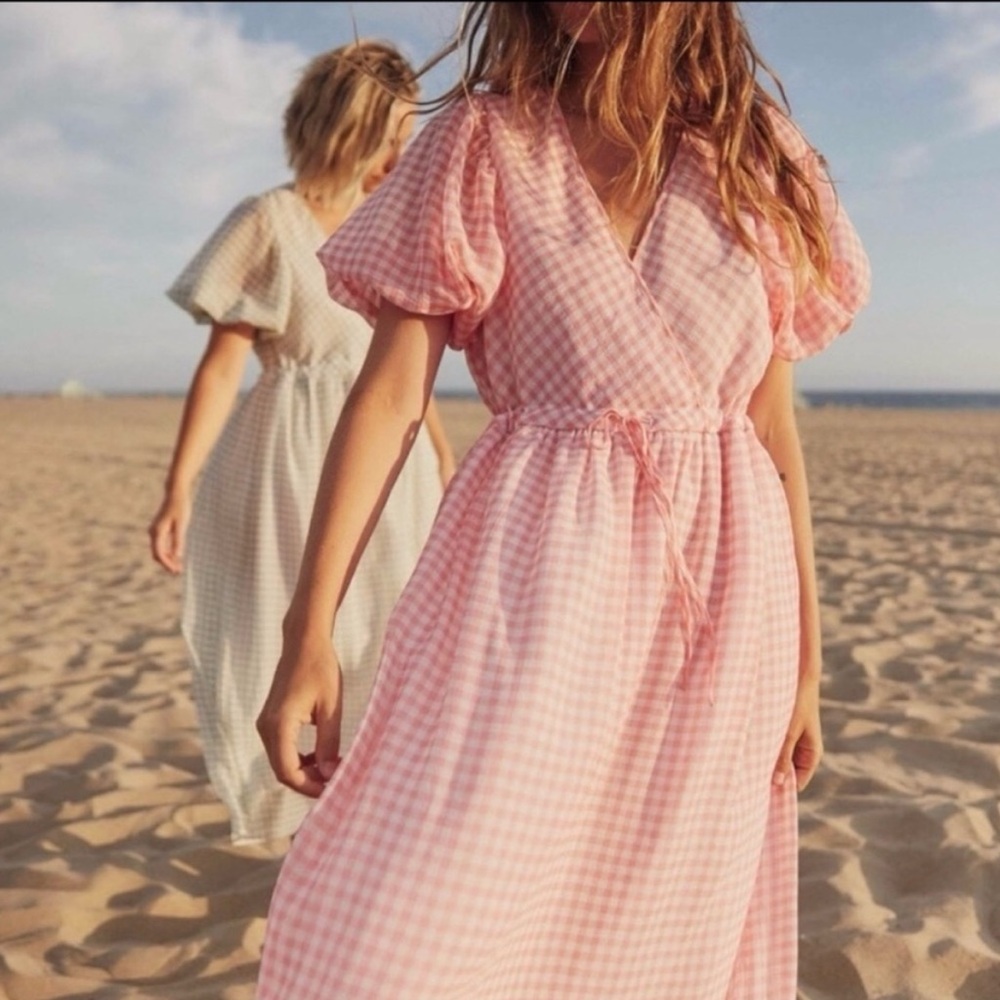Christy Dawn Dahlia Dress in Blossom Pink and white Gingham